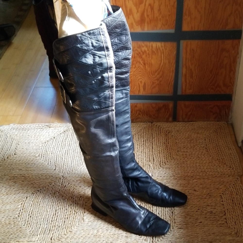 Leather thigh high Vintage Boots, Charles Kammer